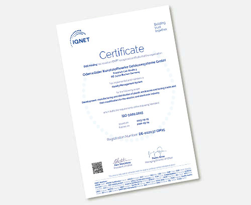 Certificat IQNet ISO 9001 : 2015